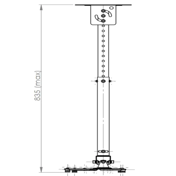 Optoma OCM815B Black Universal Pole Mount - Image 3