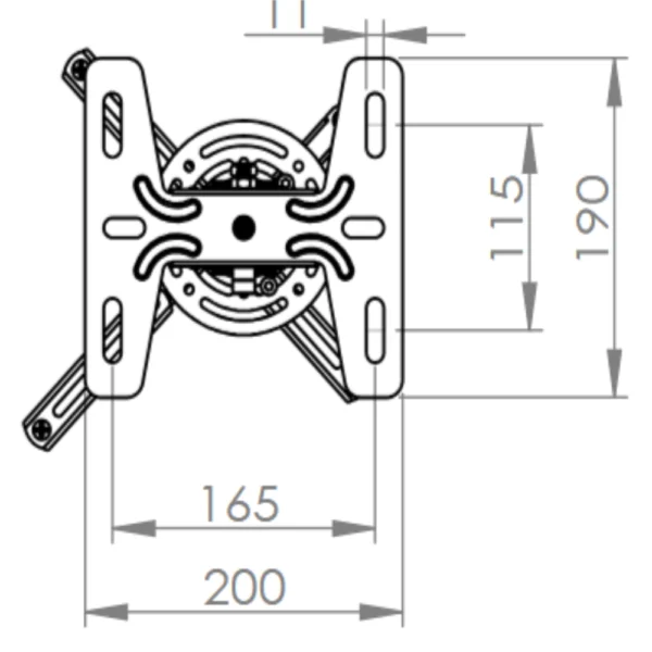 Optoma OCM815B Black Universal Pole Mount - Image 2